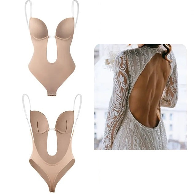 Womens Shaping Minimal Front Backless Shaping Control Thong Body Suit